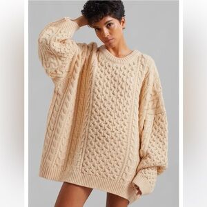 The Frankie Shop Cream Cable Knit Sweater